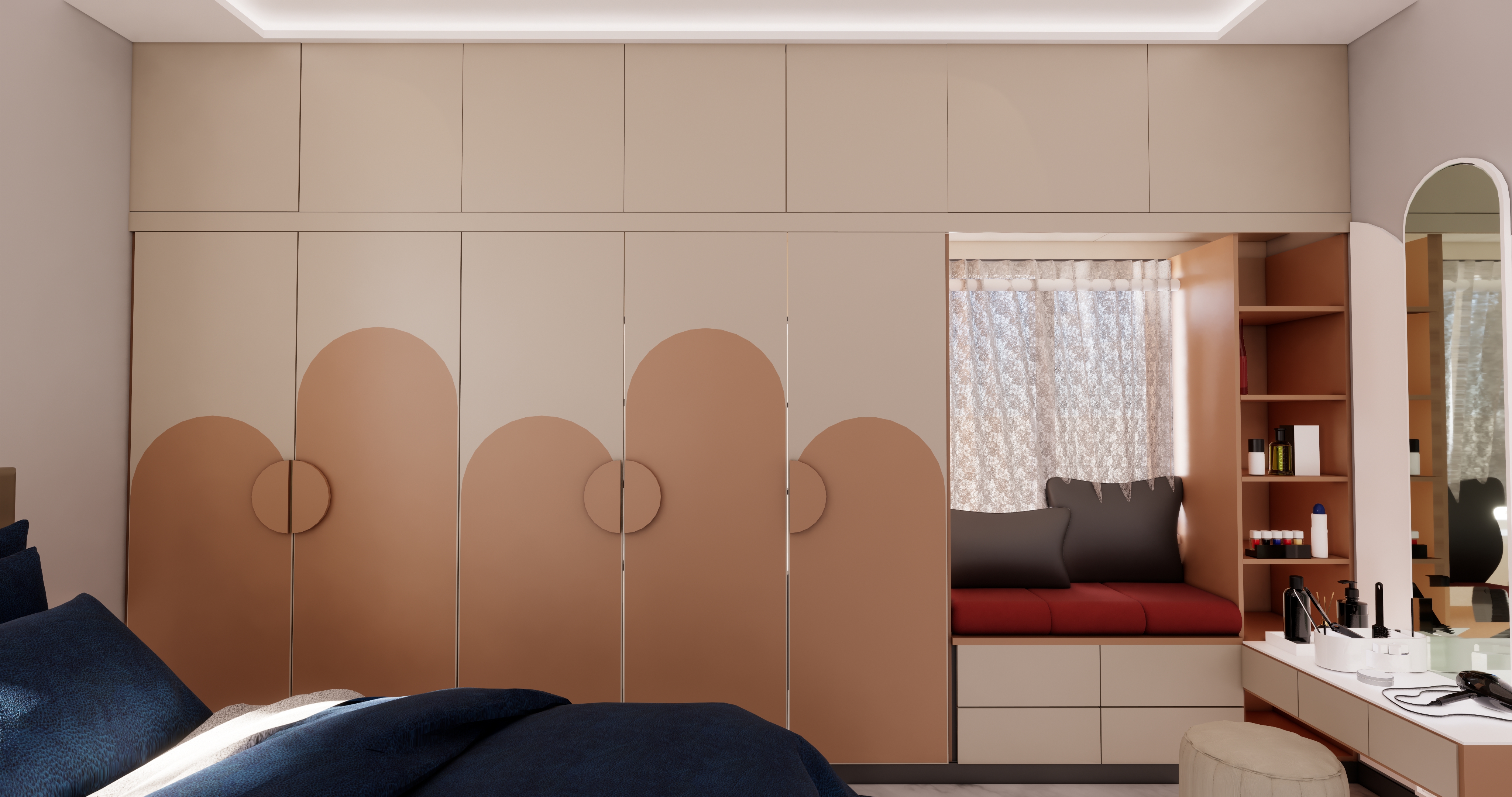 Bedroom furniture interior layout