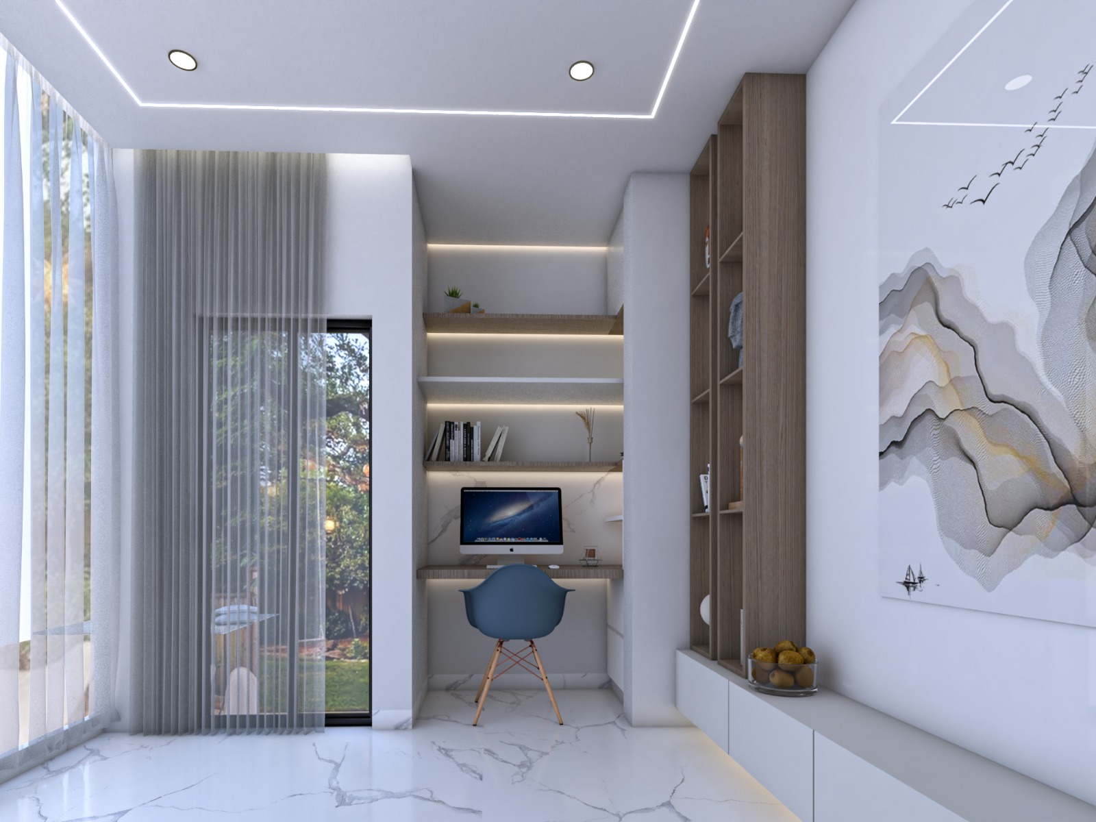 Open-plan living interior with natural light