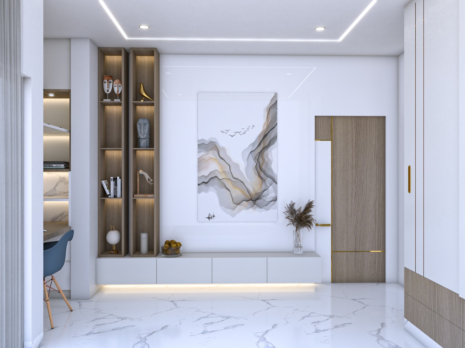 Interior space planning sample coordinated with the hospital model