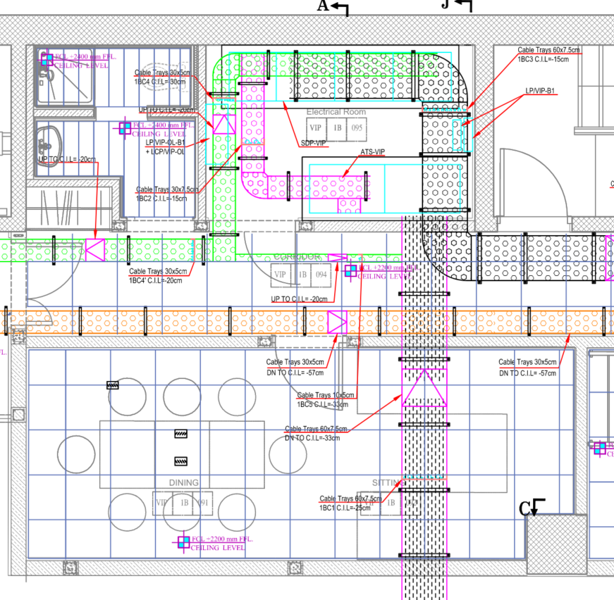 Coordinated utility layout drawing sample for clash review
